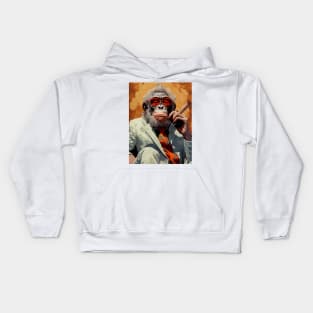 Cigar Smoking Orangutan: Sophisticated Orangutan Charm Kids Hoodie